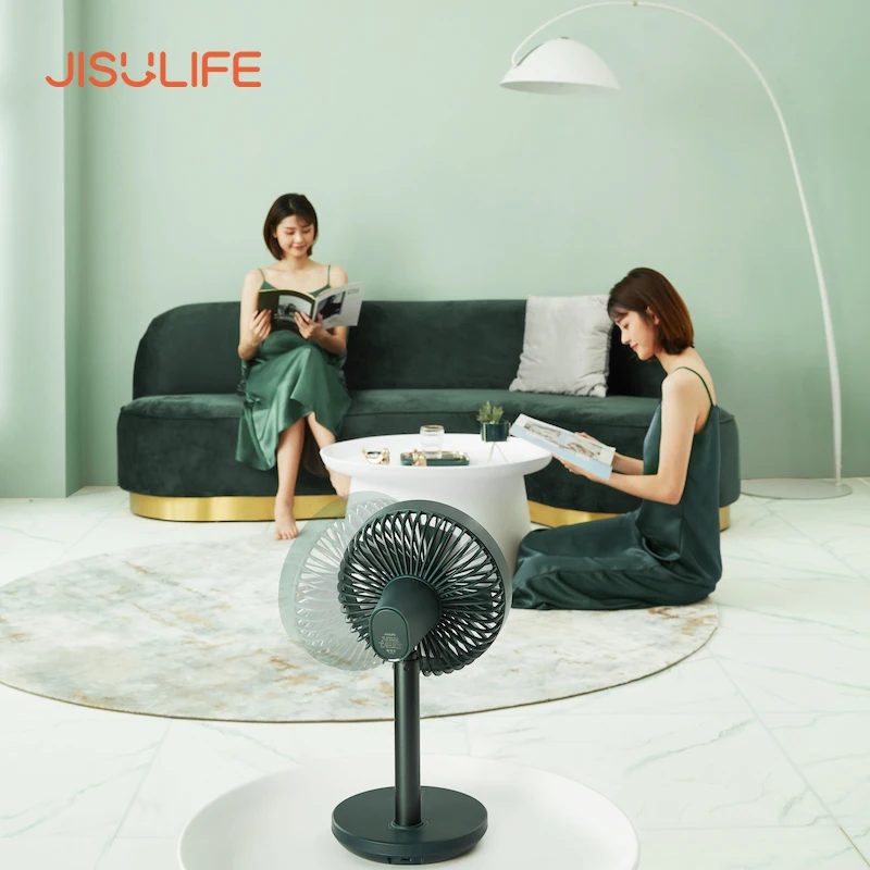 Новый выпуск JISULIFE Вращающийся вентилятор большой емкости 8000 мАч телескопическое устройство режим 5 ветра и 3 регулируемых угловых настольных