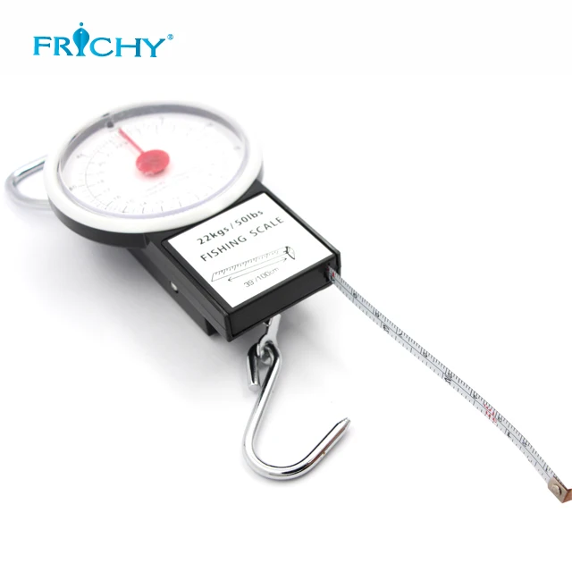 X644B Factory Direct Portable Fishing Weight Measure Tape 50LB/22KG Hanging Fish Scale