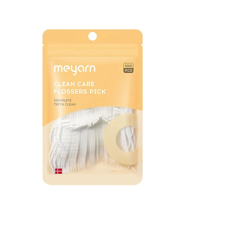 Meyarn 100pcs bag packing tooth pick floss picks dental floss pick for home use