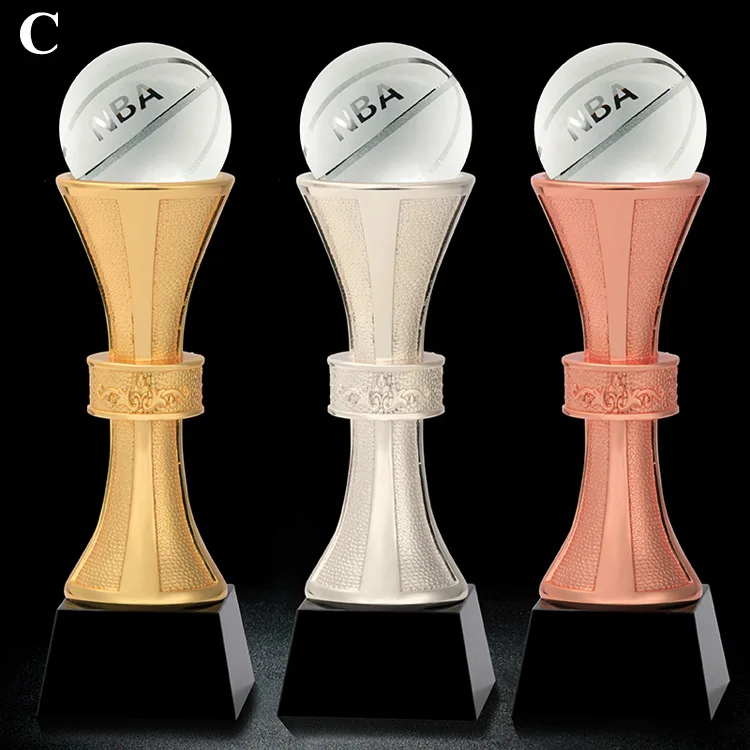 
Wholesale Exquisite Decoration Customs Crystal Business Gifts Player Sports Award Basketball Crystal Trophy 