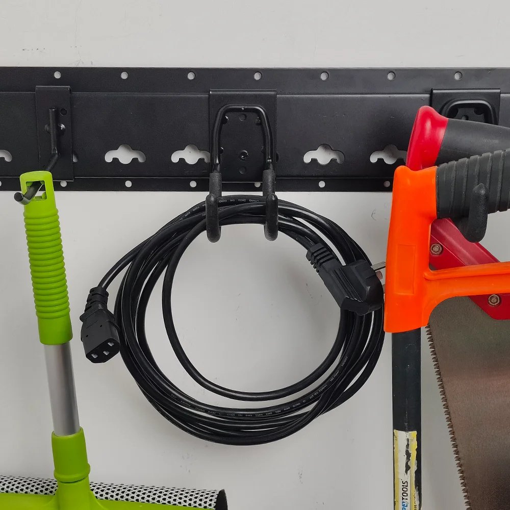 25Kg heavy duty garage storage wall hook double j metal hook dual arm tools hook wall track hanger