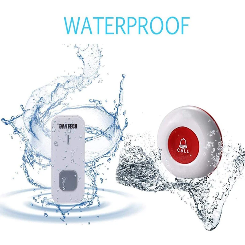 Устройство для домашнего пейджера Daytech LC01 3-2-01W, батарея для пейджера, система дистанционного пейджера для детской комнаты с 2 приемниками и 3 аварийными кнопками