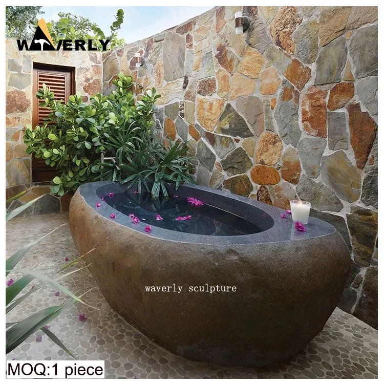 European Style Modern Outdoor Natural Stone Bathtub Hotel Villa Bathroom Freestanding Stone Bathtub High Quality Marble Bathtub
