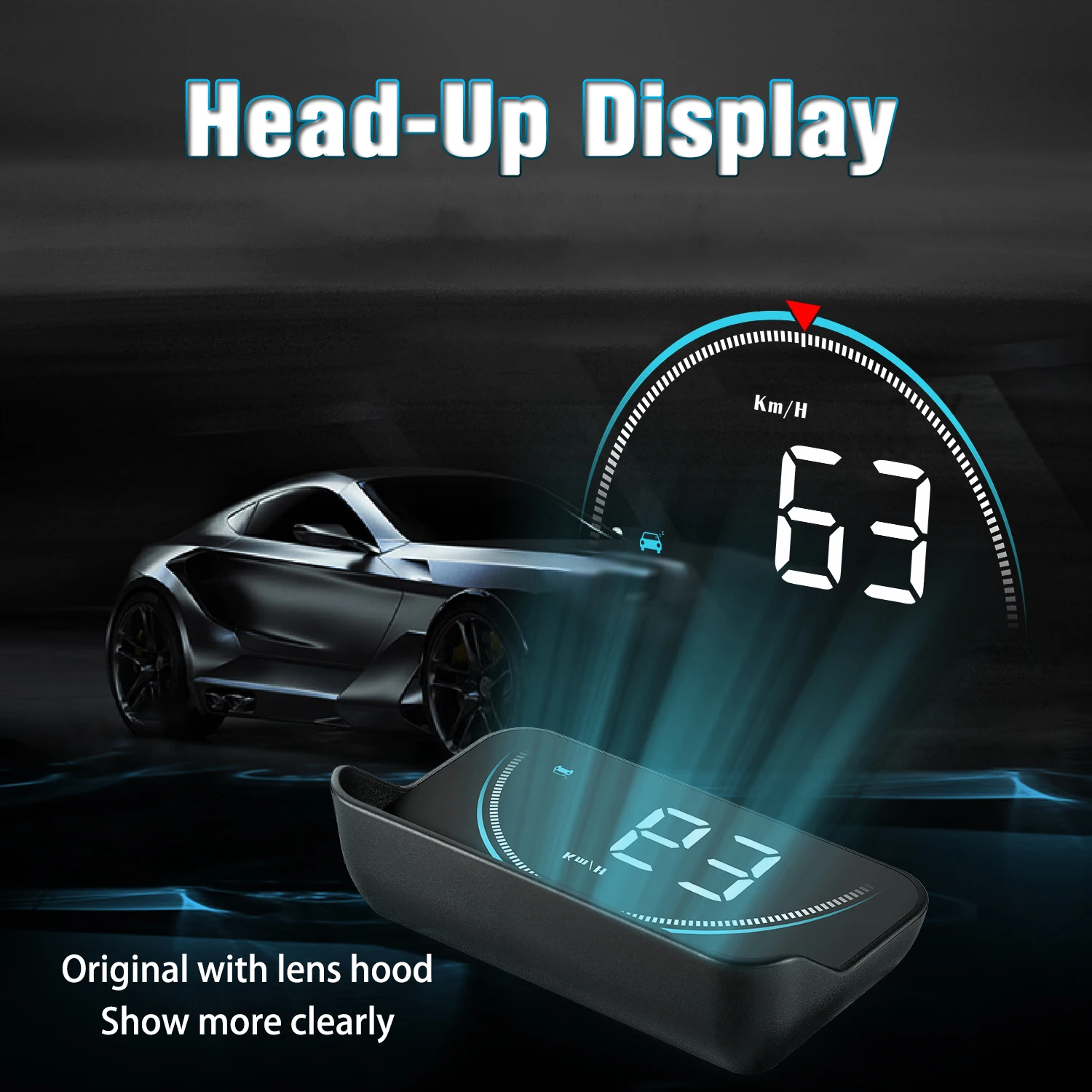 Universal M8 Car Windshield HUD Head Up Display Speedometer OBD2 Auto Projector Parameter Display Overspeed Warning Function