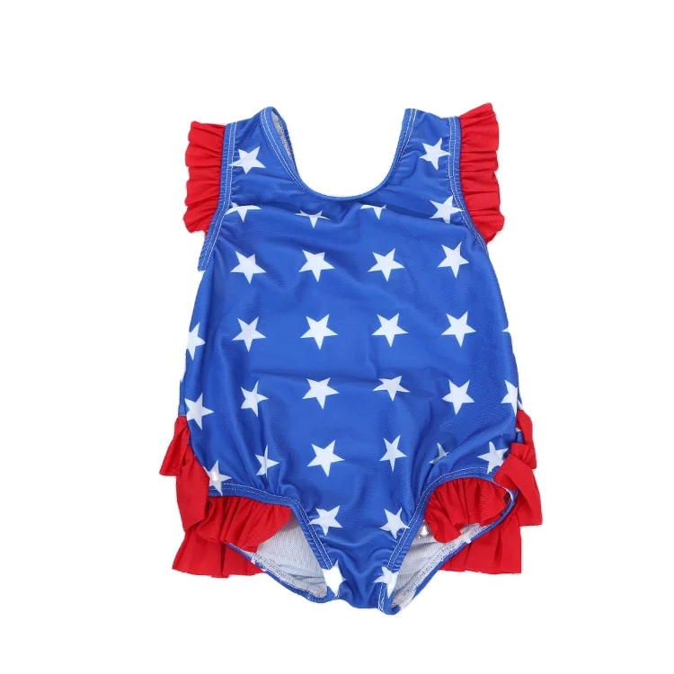 Индивидуальные профессиональные детские костюмы для малышей 4th of July baby купальники с принтом цельный Комплект девочек по заводской цене