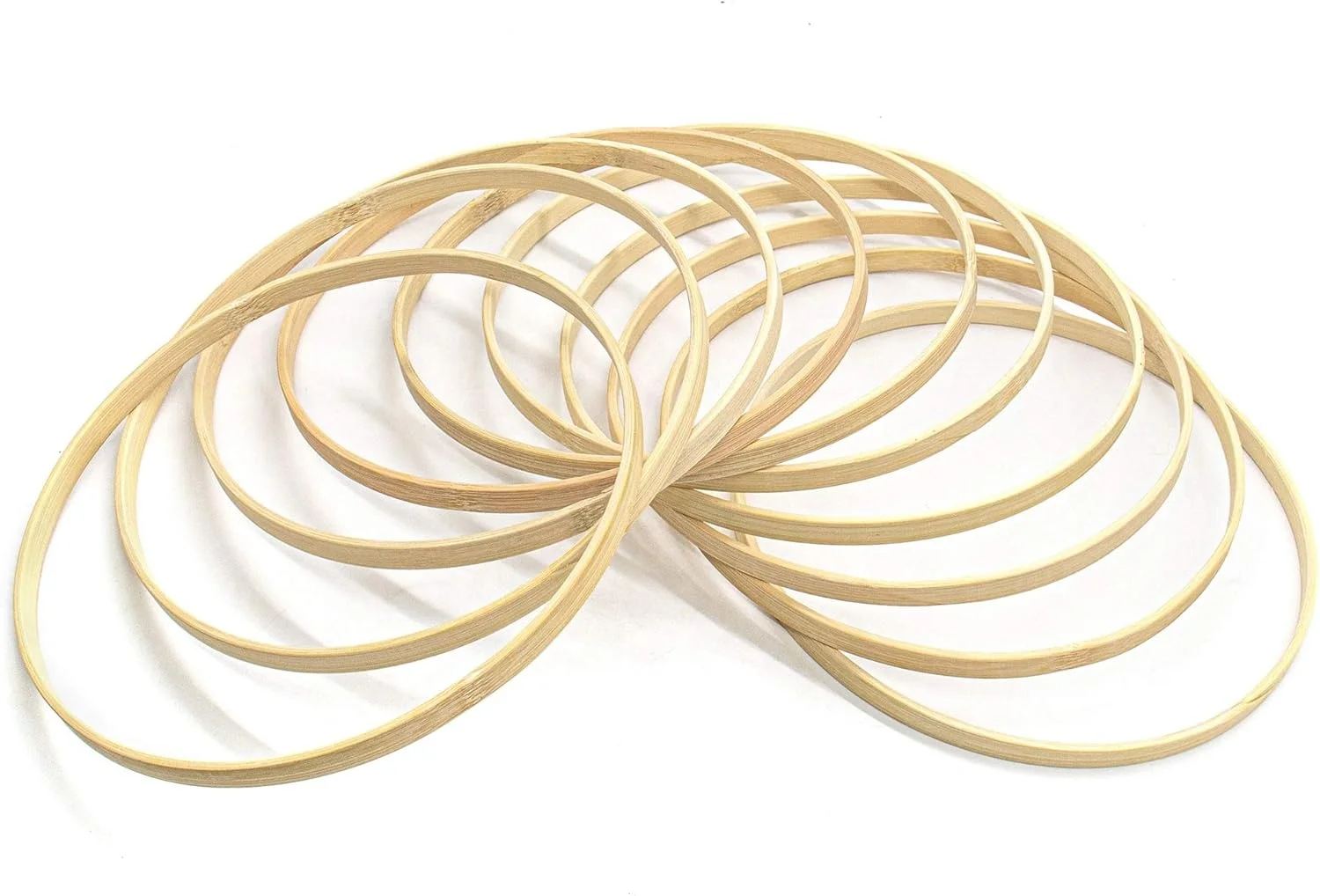 Bamboo Macrame Hoop Set Wooden Large Wreath Rings Craft Hoop for DIY Dream Catcher