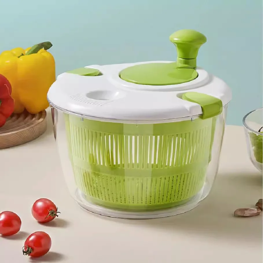 Kitchen Vegetable Dehydrator Washing Basket Salad Spinner Basket Manual Swing Dryer