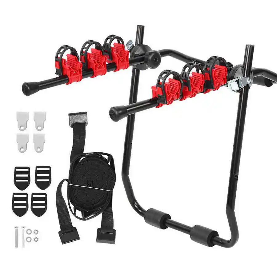 Quick Installation 3-Bike Steel Trunk Mount Racks Cycling Bicycle Storage Carrier for Truck Car Racks