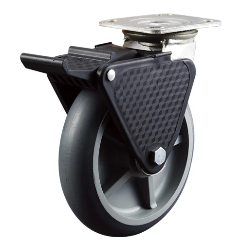 Factory 6 inch Heavy Duty Industry Rubber Roller Wheel Rigid Plate Trolley Caster