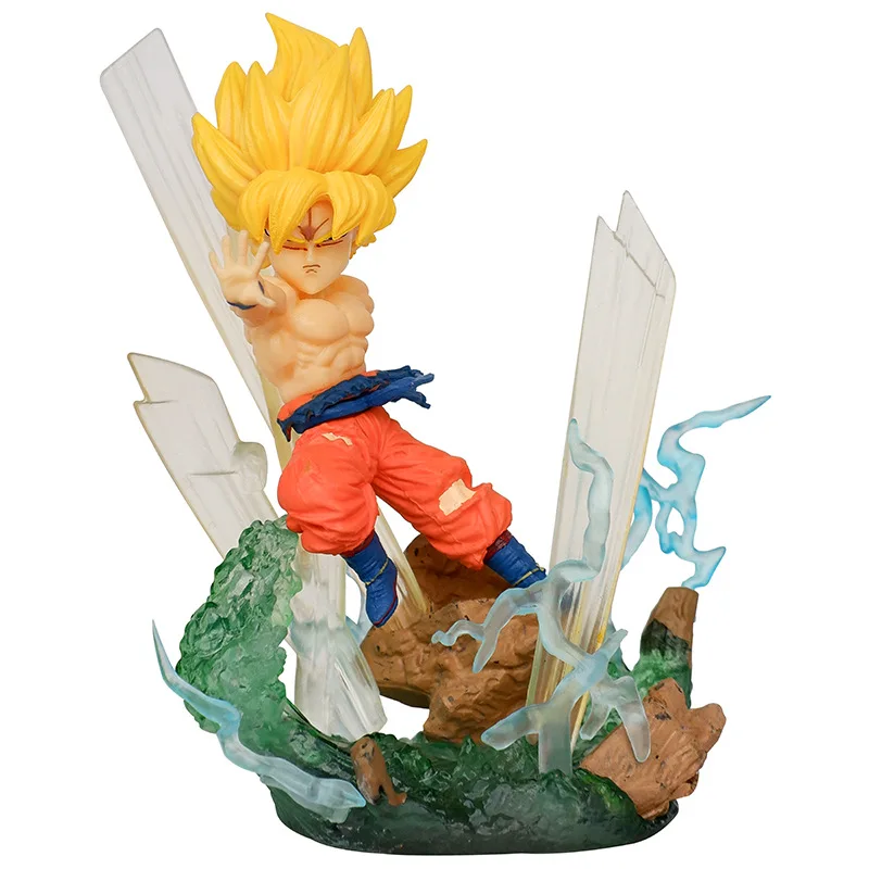 10 см аниме DBZ Супер синие волосы saiyan Vegeta и белые Goku фигурка с подсветкой ПВХ модель игрушки