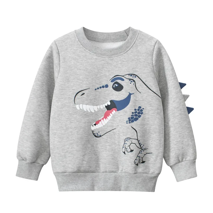 Rarewe Children Clothing Baby Boy Fashion Dinosaur Hoodies Cotton O Neck Long Sleeve Cartoon Sweatshirts