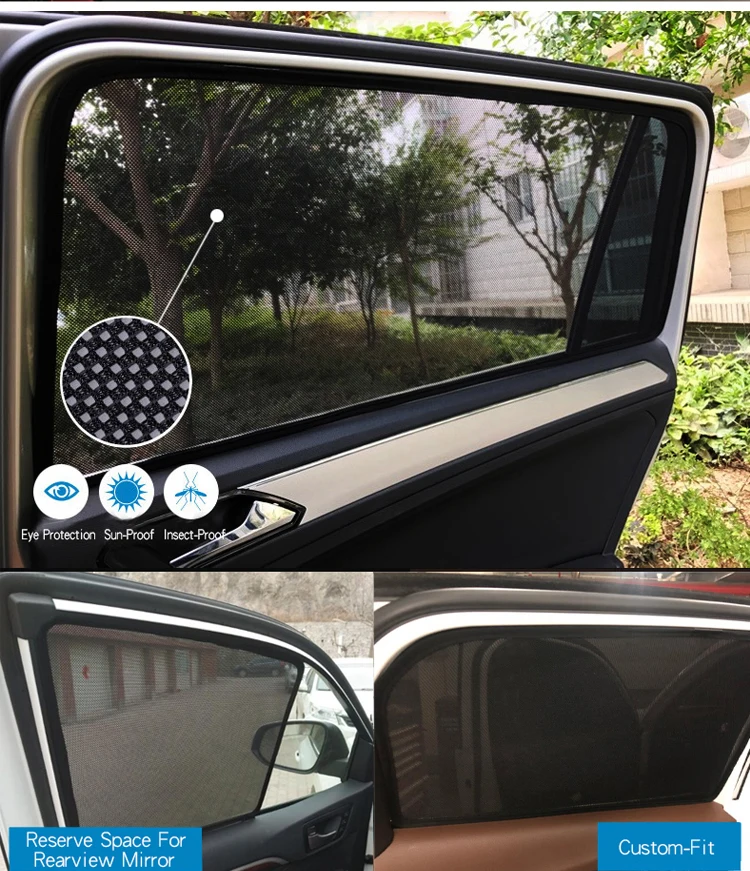Vehicle Black Mesh Sunshade Car Side Window Curtain UV Protection Special Size Customized For BENZ A B C E ML S CLASS G550 G63