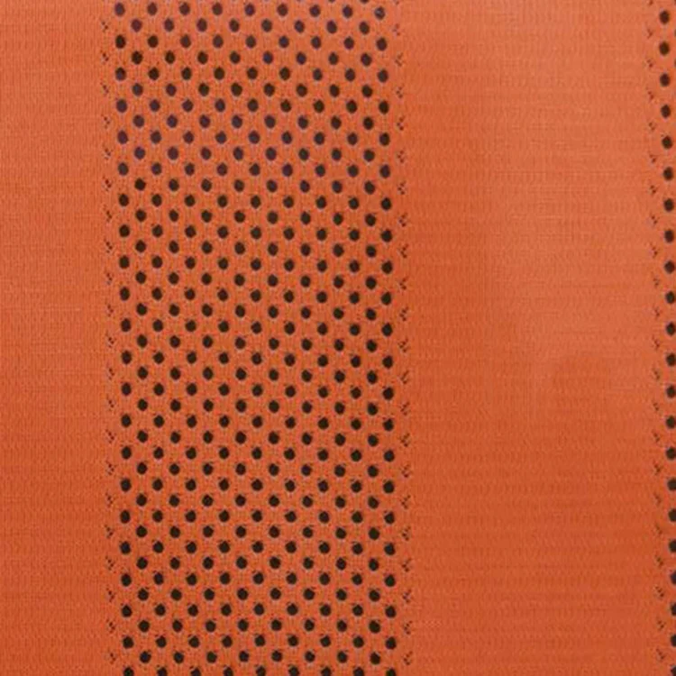 Knitted 100% polyester printed high visibility fluorescent net mesh fabric for reflective safety vest