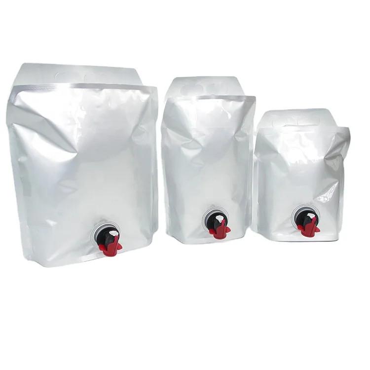aluminum foil plastic bag wine liquor pouch with spout packaging liquid drinking pouch with ziplock