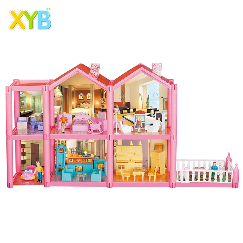 
XYB Hot selling good design children pretend play diy furniture doll house toy 