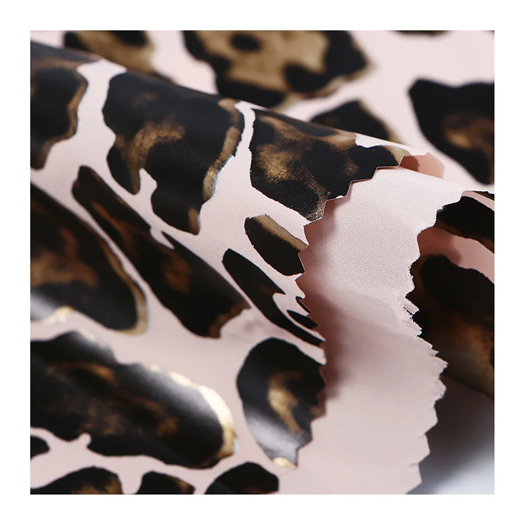 Hot sale gold printing camo waterproof Polyester pongee Fabric for fashion jackets