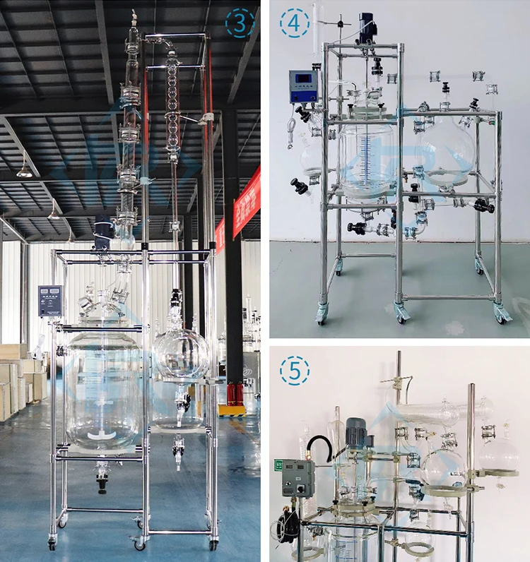 CE Chemical jacketed reaction vessel with lab glass reactor heater cooler