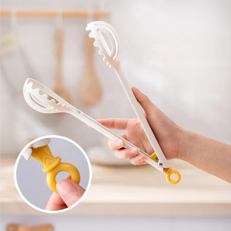 Pinmoo Kitchen New Plastic 3 In 1 Egg Beater Whisk with Pastry Food Tong Egg Clip Tong