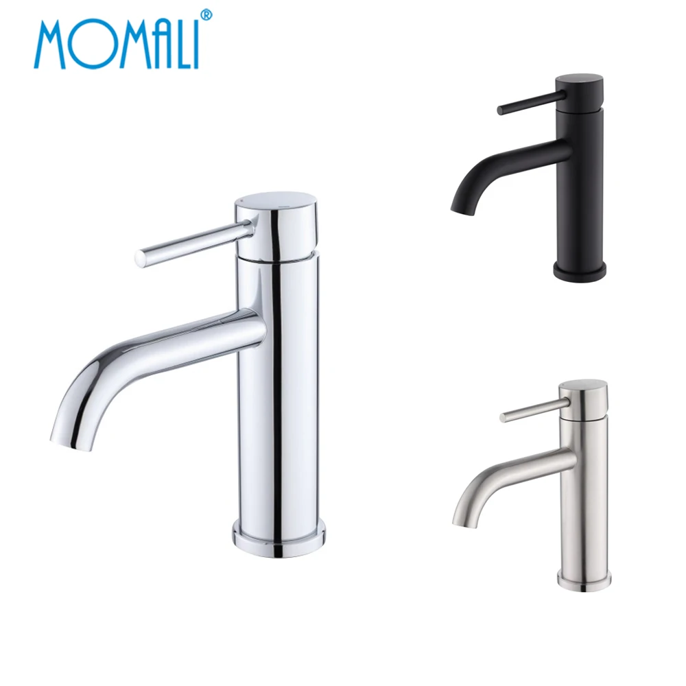 Momali wholesale prices factory direct SUS304 black bathroom wash basin stainless steel faucet 304