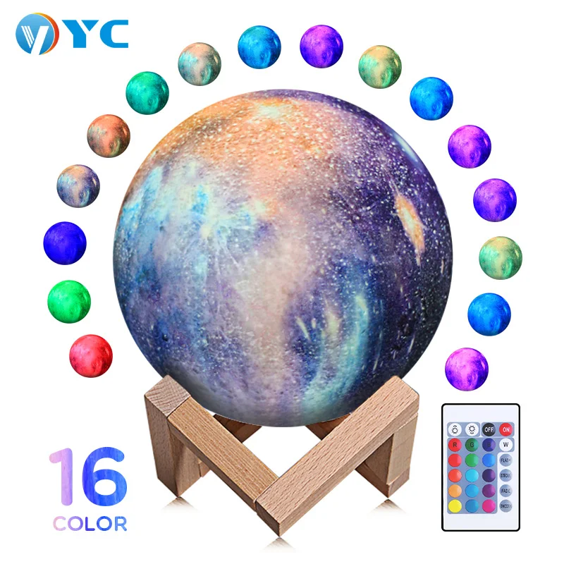  Звездная луна лампа RGB LED звезда Луна свет 4 типа режимов переключения может быть выбор 3D размер 10 см/12 см/15 см/18