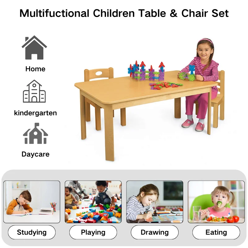 Preschool Furniture Wooden Tables Chairs Daycare Centre Wooden Storage Childcare Centre Montessori Kindergarten Furniture