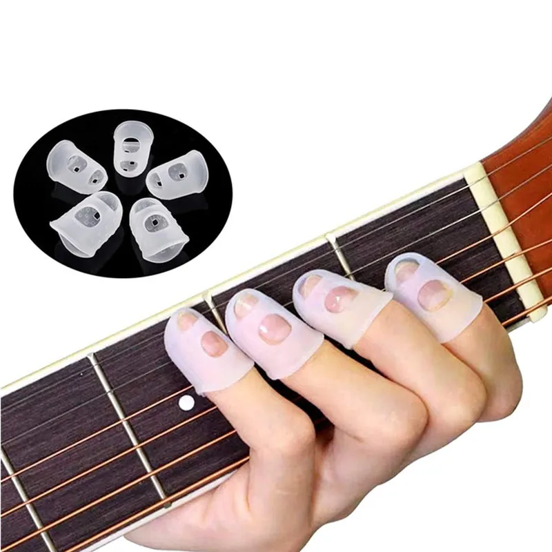 Silicone Guitar Finger Cover Fingertip Protectors Finger Guards Protection for Hand Sewing Counting Guitar Accessories