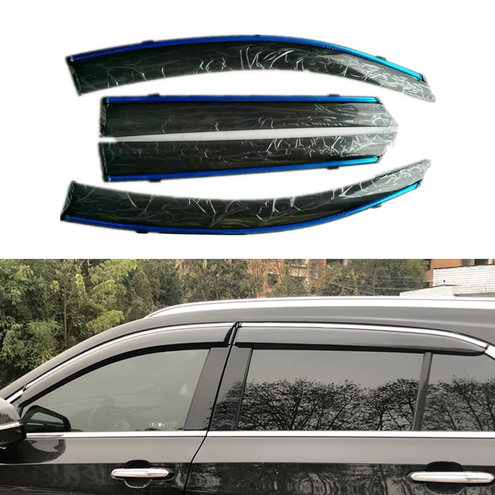 Smoking Wind Deflector Rain Shield Door Visor With Chrome Trim For CRV