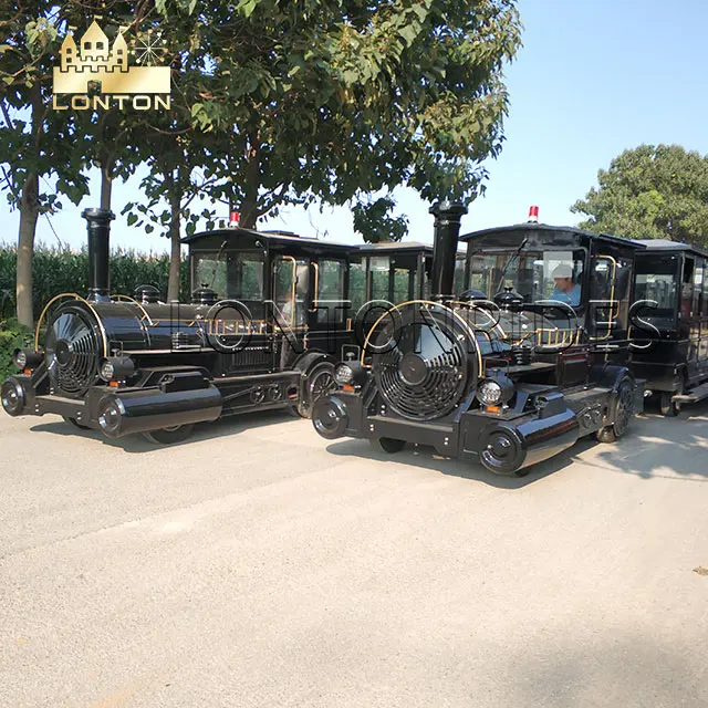 New promotion high quality electric train trackless train 84 adults electric amusement train for sale