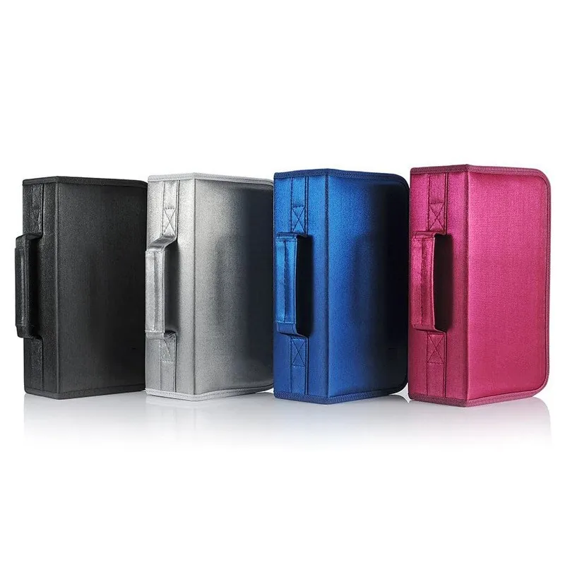 Wholesales Custom Nylon 96  Disc Capacity CD Storage Bag Holder DVD Wallet Binder Case with Hard Handle