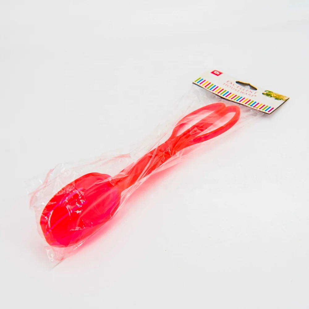 Food Tong Spoon and Fork Pairing Clear Plastic Salad Tongs