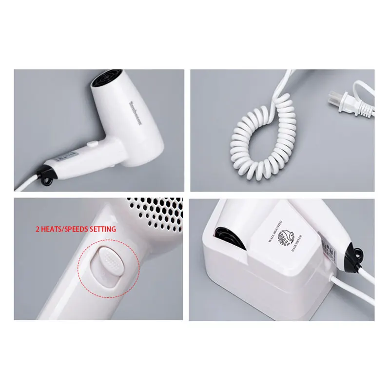  Adjust The Cold Or Hot Wind Professional Colorful Bathroom Mounted Wall Drier Quick Hote Hair Dryer With