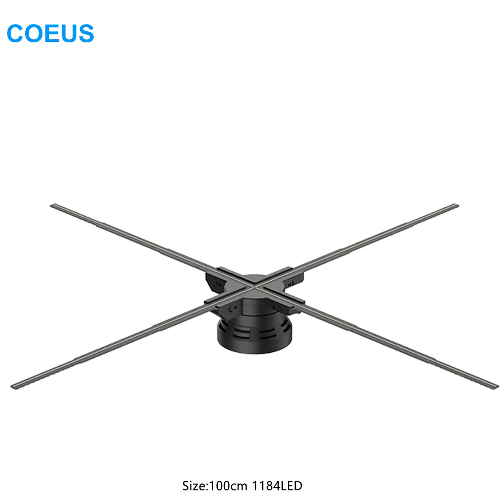 COEUS 1184Led 100 см оптовая продажа облачный торговый центр голограмма с высоким разрешением управление Wi-Fi голографический дисплей светодиодный 3D-вентилятор голограммой
