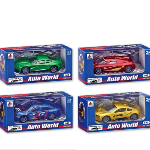 Hot Selling 1:43 Custom Racing Cars Pull Back Alloy Metal  Color Box Alloy Car Model Car Toy Unisex Diecast Toy