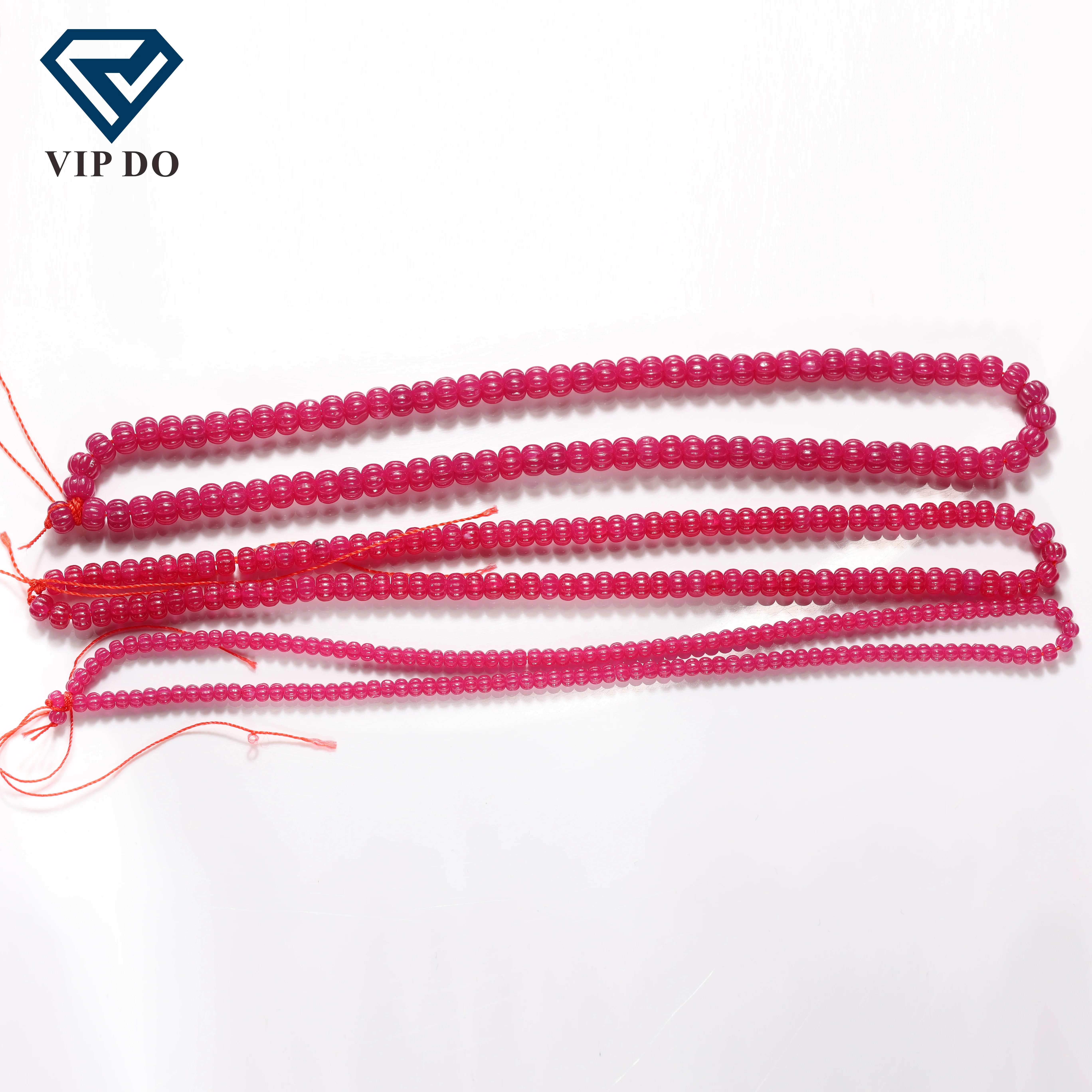 Factory price Pumpkin bead natural cut cultivation ruby loose gemstones laboratory blood 3-6mm red ruby for jewelry making