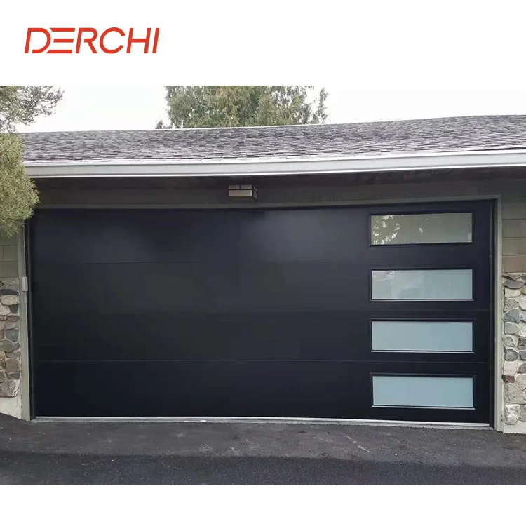 9x8 9x7 16x7 Modern sectional overhead full view aluminum tempered glass panel garage door price plexiglass garage door