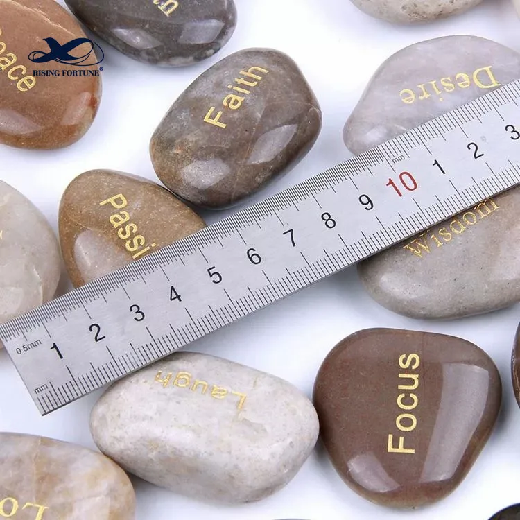 Engraved black letter pebbles Natural River Stones
