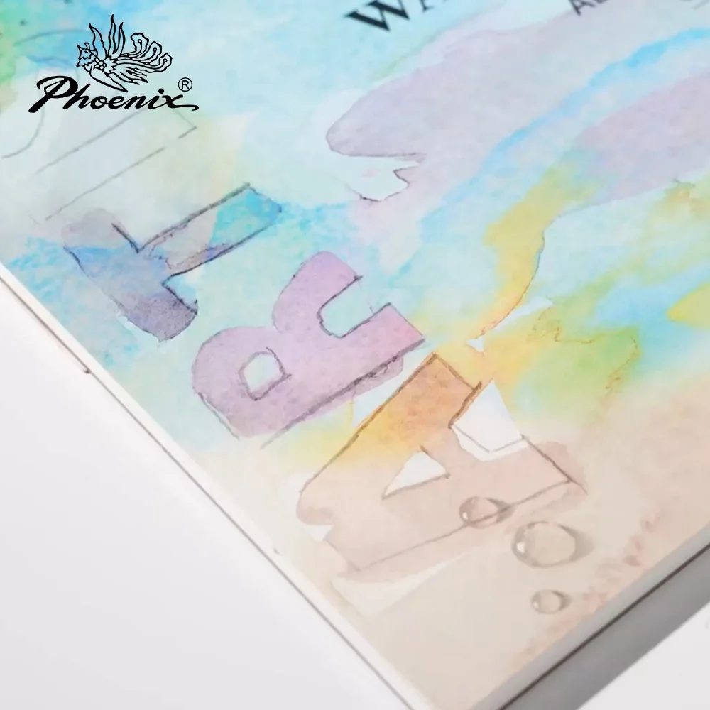 Phoenix 16 Sheets 9X12 inch 300GSM Cold Pressed Four Sides Glued Acid Free Watercolor Paper Pad