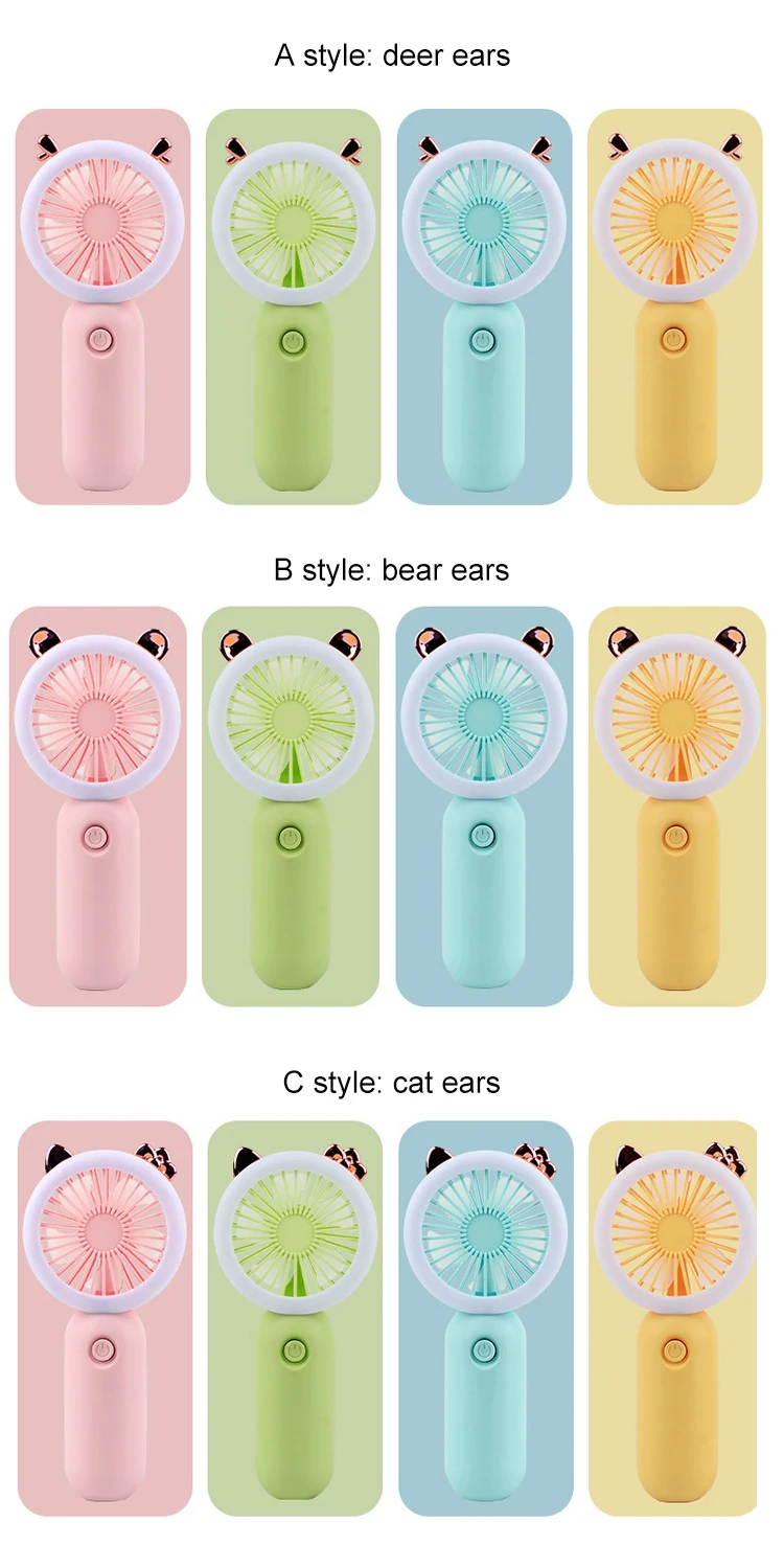 Hand Holding Mini USB Folding Plastic Electric Cute Cordless Leafless Hand Desktop Small Flexible Car Fan Portable Cooling