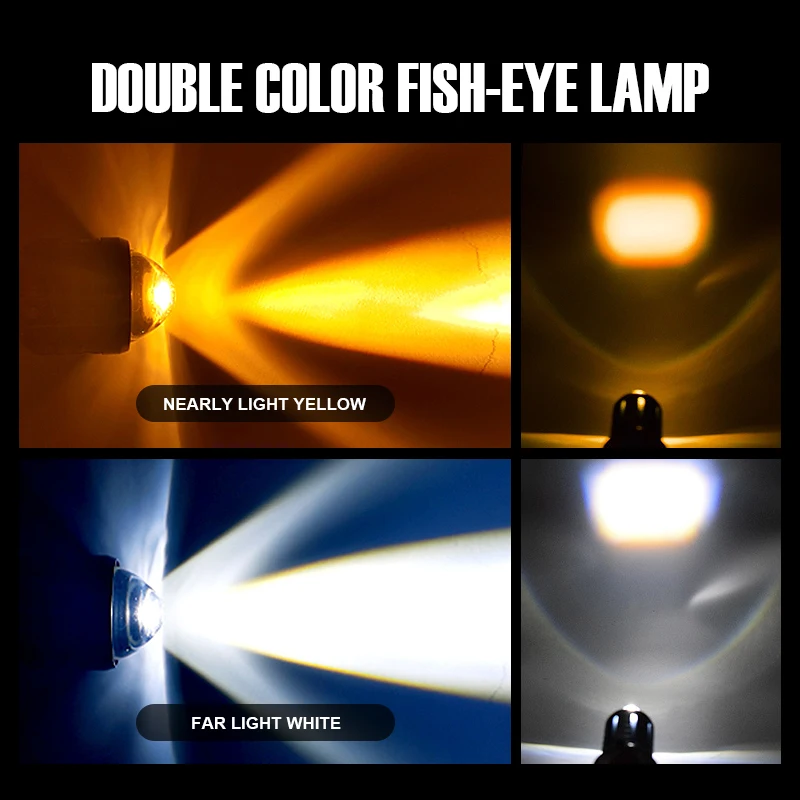 Новый дизайн, светодиодные фары H4, лампа переменного/постоянного тока H4, светодиодные линзы проектора для мотоцикла, двухцветные фары, противотуманные фары