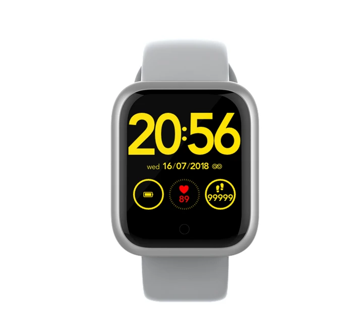 IP68 Waterproof Heart Rate Blood Pressure Monitor Square Smart Watch GT1 1.3 Inch Fitness