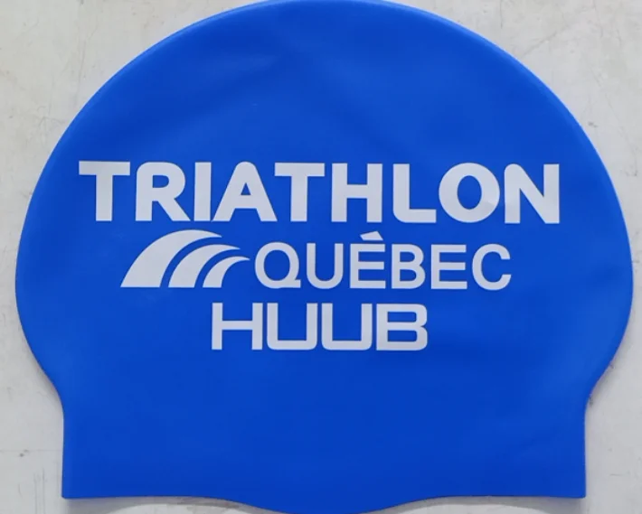 Custom logo printing on both sides big size 60gsm  Silicone 21cm *24cm  skye blue Swim hat head cover