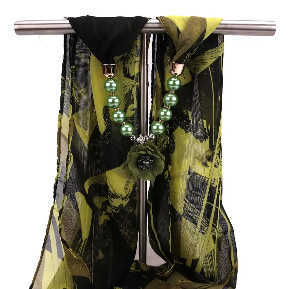 Женское шифоновое ожерелье с жемчужинами на весну и осень-зиму