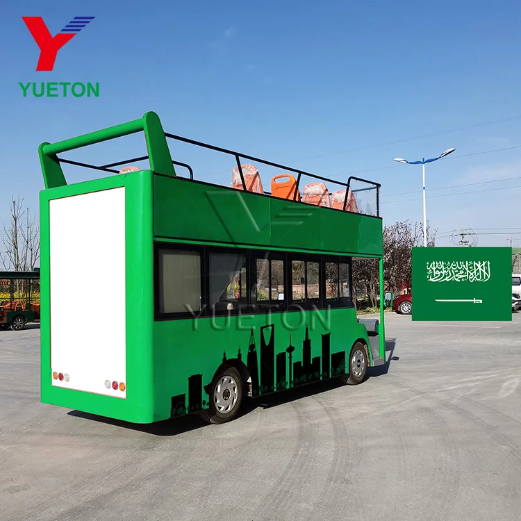 China Direct Factory Battery Power Electric Double Deck Sightseeing Car & Bus For Sale