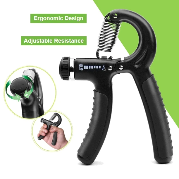 5 Pack Adjustable Exercise Hand Grip Strengthener Forearm Strength Trainer Finger Exerciser Gripper Set