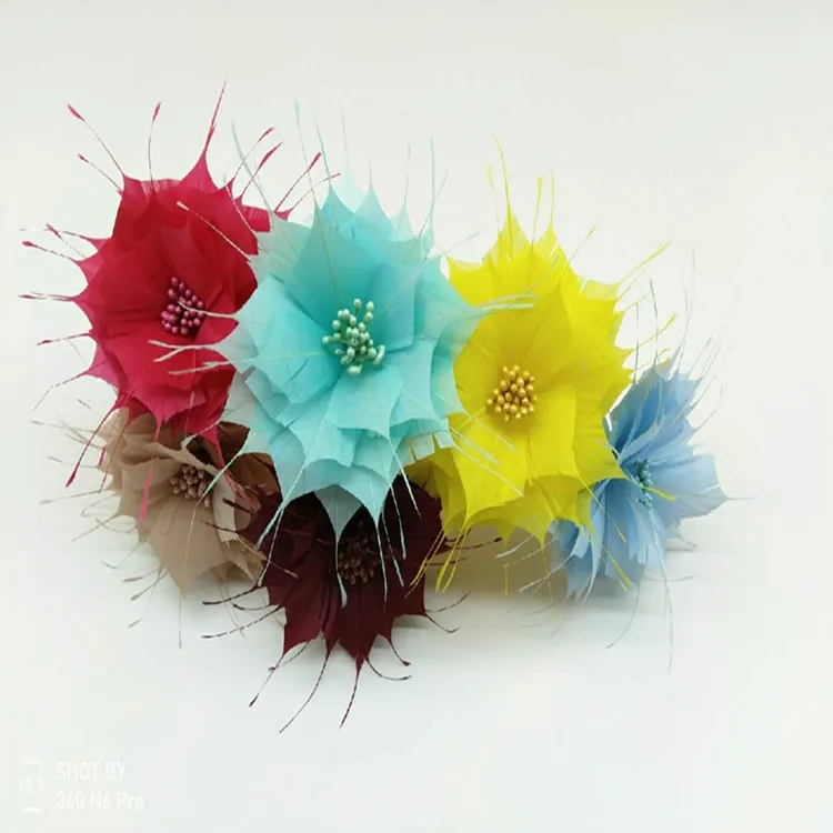 millinery supplies stripped goose feather flower mount