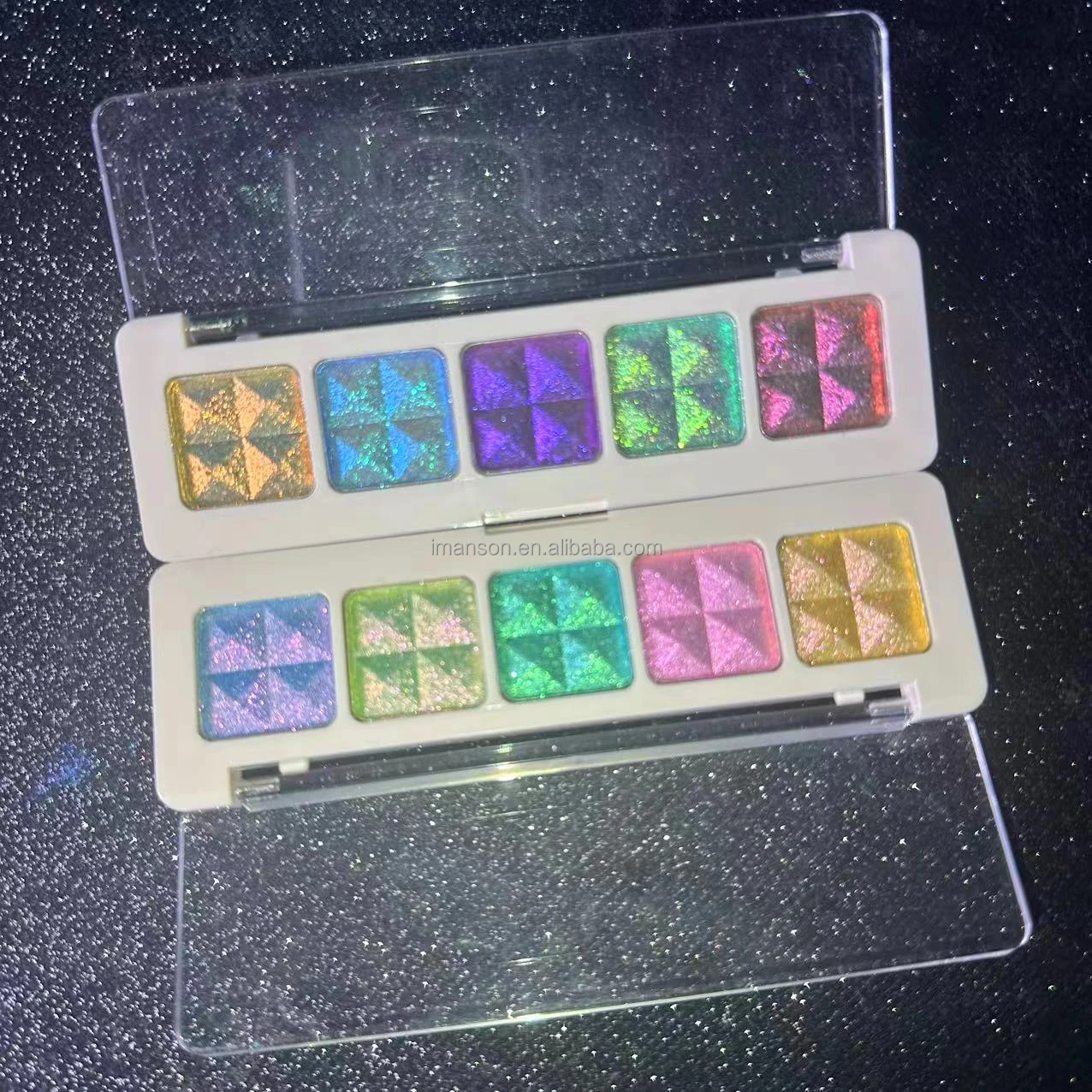 Private Label High Quality Super Highly Pigmented Eye Makeup Sparkle Color Shifting Duochrome Multiduochrome  Eyeshadow