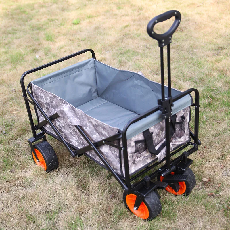 Widened Aircraft Tires High Wear-resistant Dining Outdoor Portable Trolley Cart Camping Foldable Trolley Utility Wagon Cart