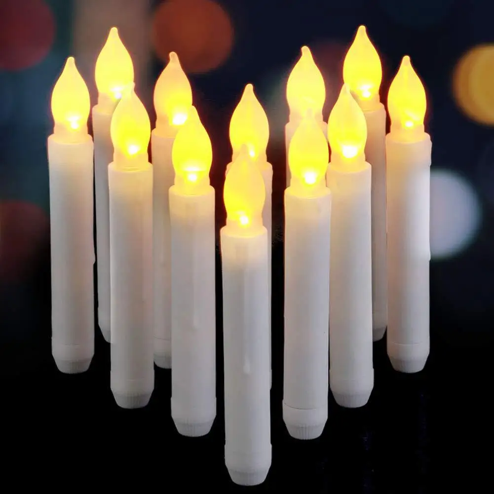 2pcs/set dia2*28cm realistic flameless moving flame pillar candle flickering led candle for church pray home decor