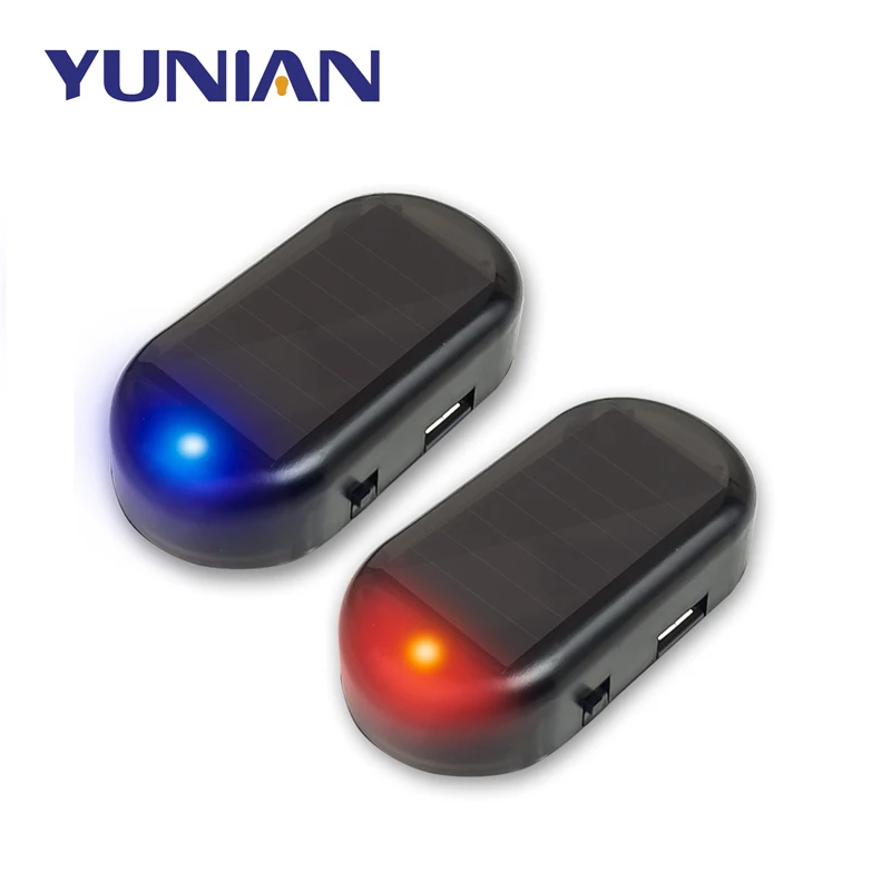 1 PC Car Security Light Solar Power Alarm Wireless Warning Anti-Theft USB Charger LED Universal High Quality Auto Parts