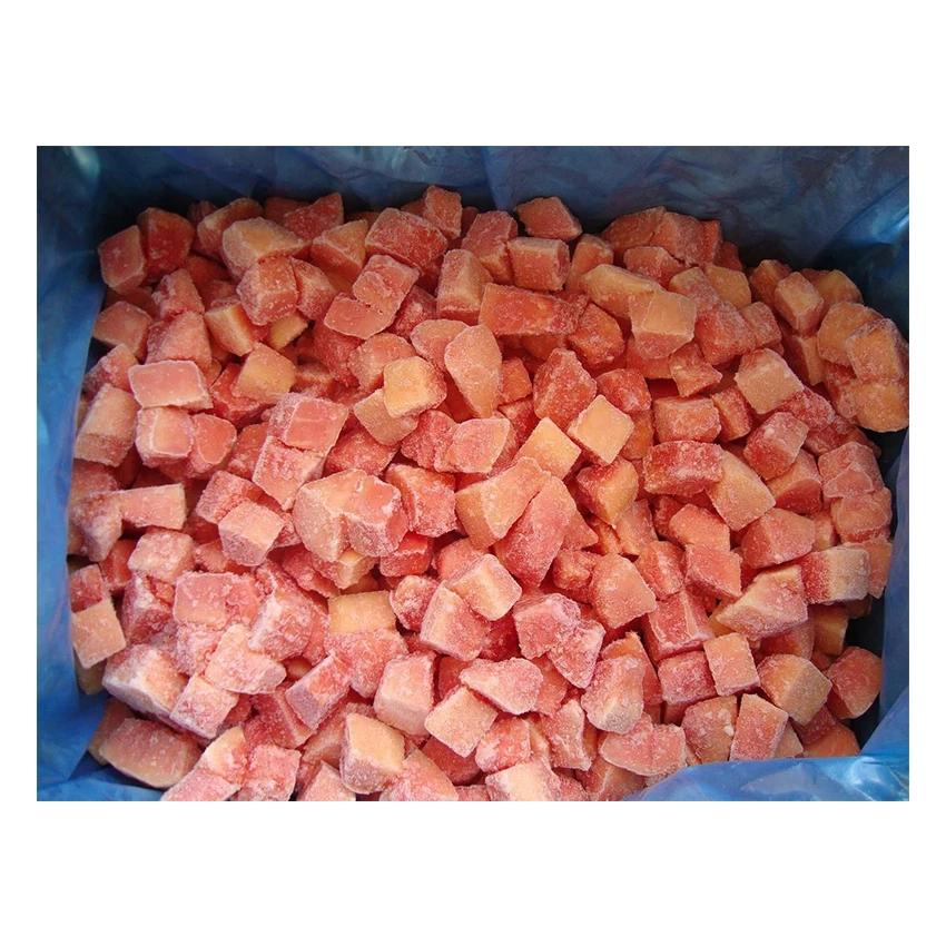 Высокое качество Лучшая цена экспорт покупатели фруктовая целлюлоза пищевые продукты замороженные кубики папайи из Вьетнама